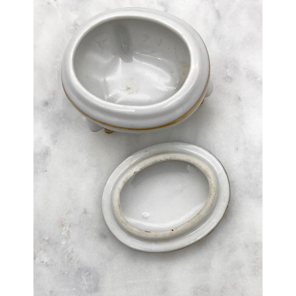 Small Floral Trinket Ring Box Gold Trim Friendship Japan Porcelain Wildflowers - Picture 7 of 9